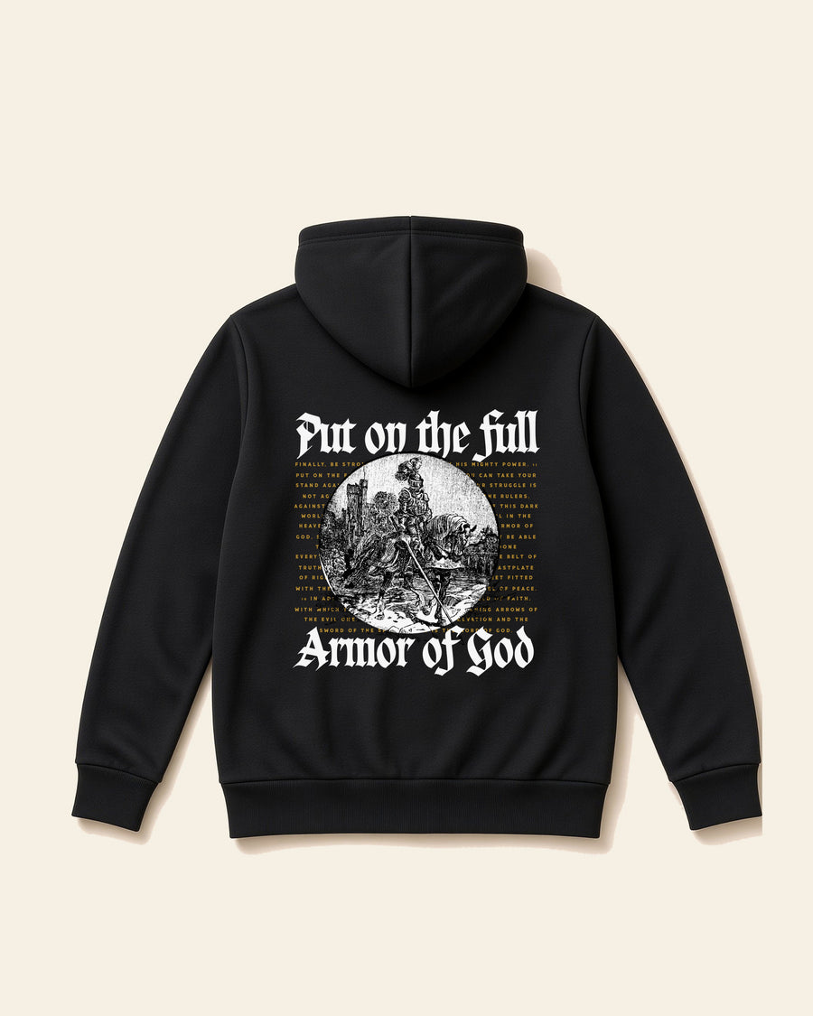 Armor of God - Adult Heavyweight Fleece Hoodie, black, back
