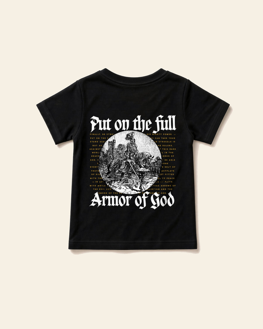 Armor of God - Toddler Organic Cotton Tee, black, back