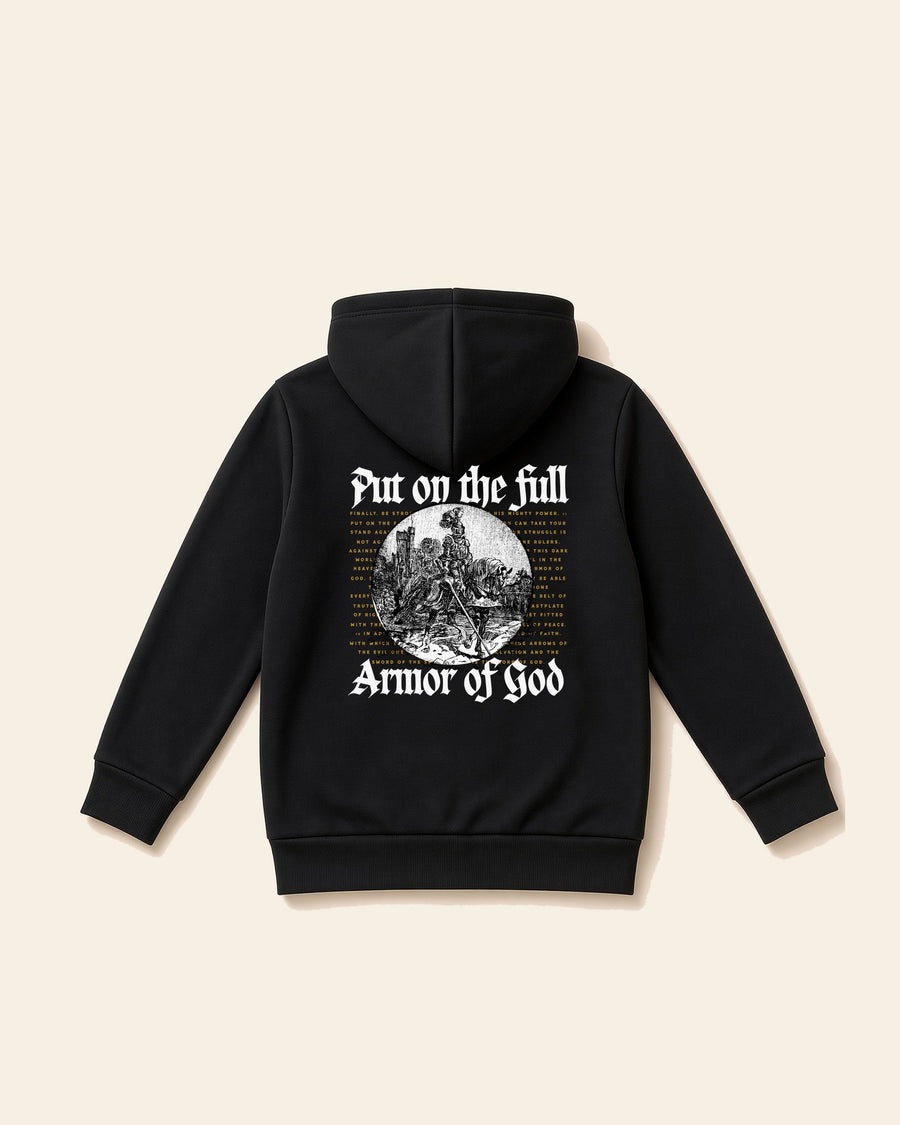Armor of God - Youth Fleece Hoodie, black, back
