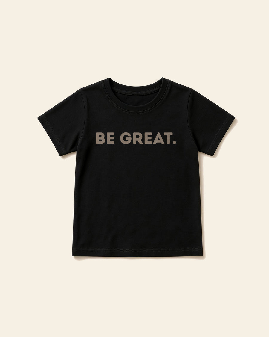 Be Great - Toddler Organic Cotton Tee, black, front