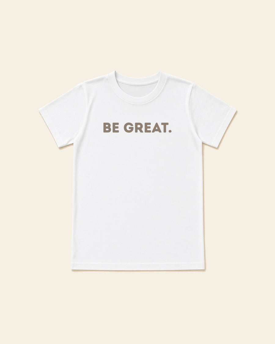 Be Great - Youth Classic Cotton Tee, white, front
