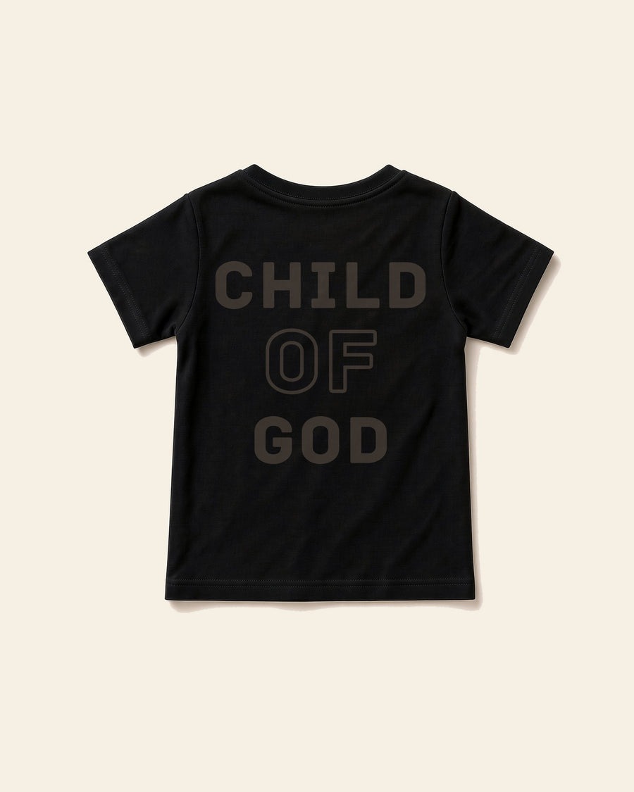 Child of God - Toddler Organic Cotton Tee, black, back