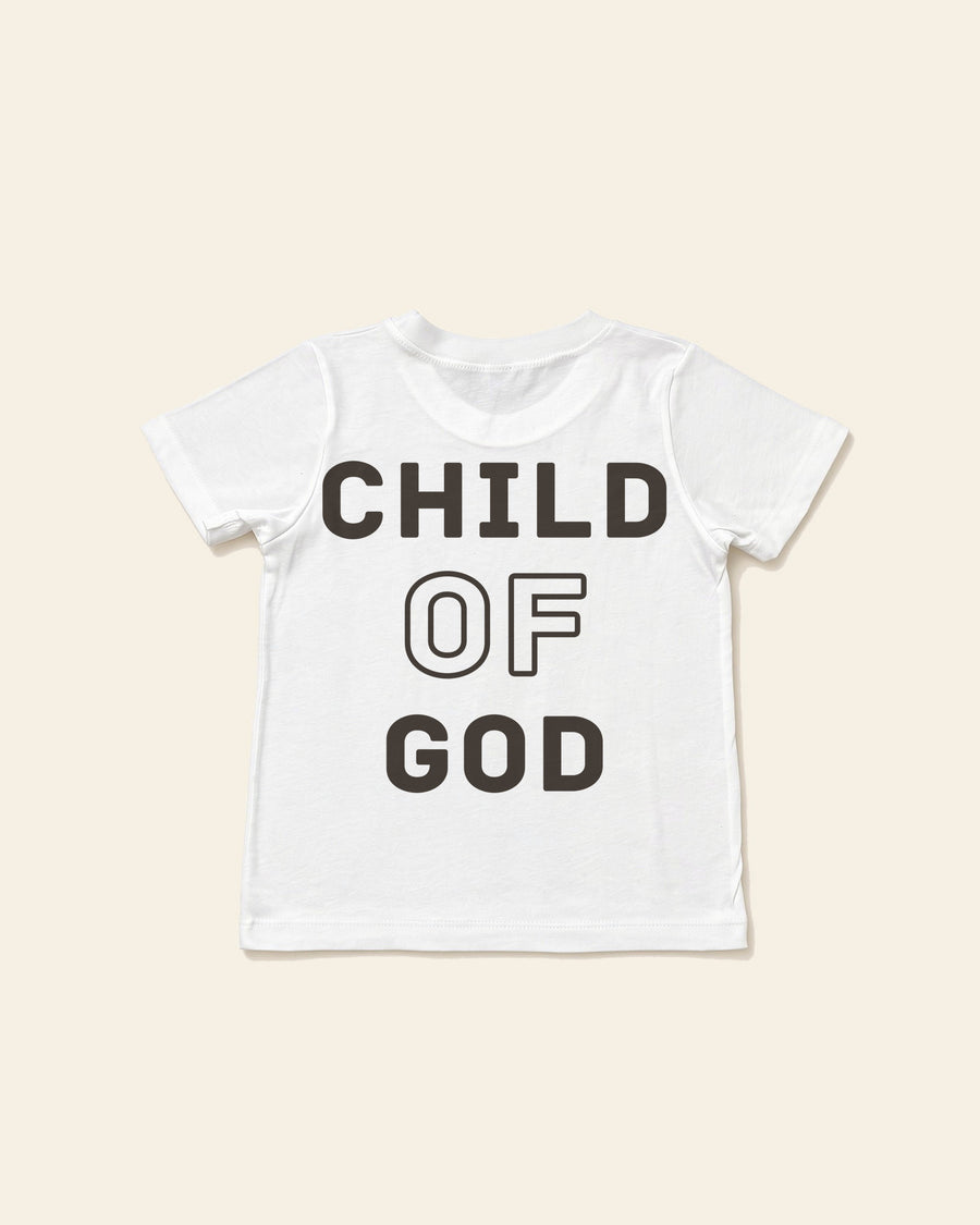 Child of God - Toddler Organic Cotton Tee, white, back