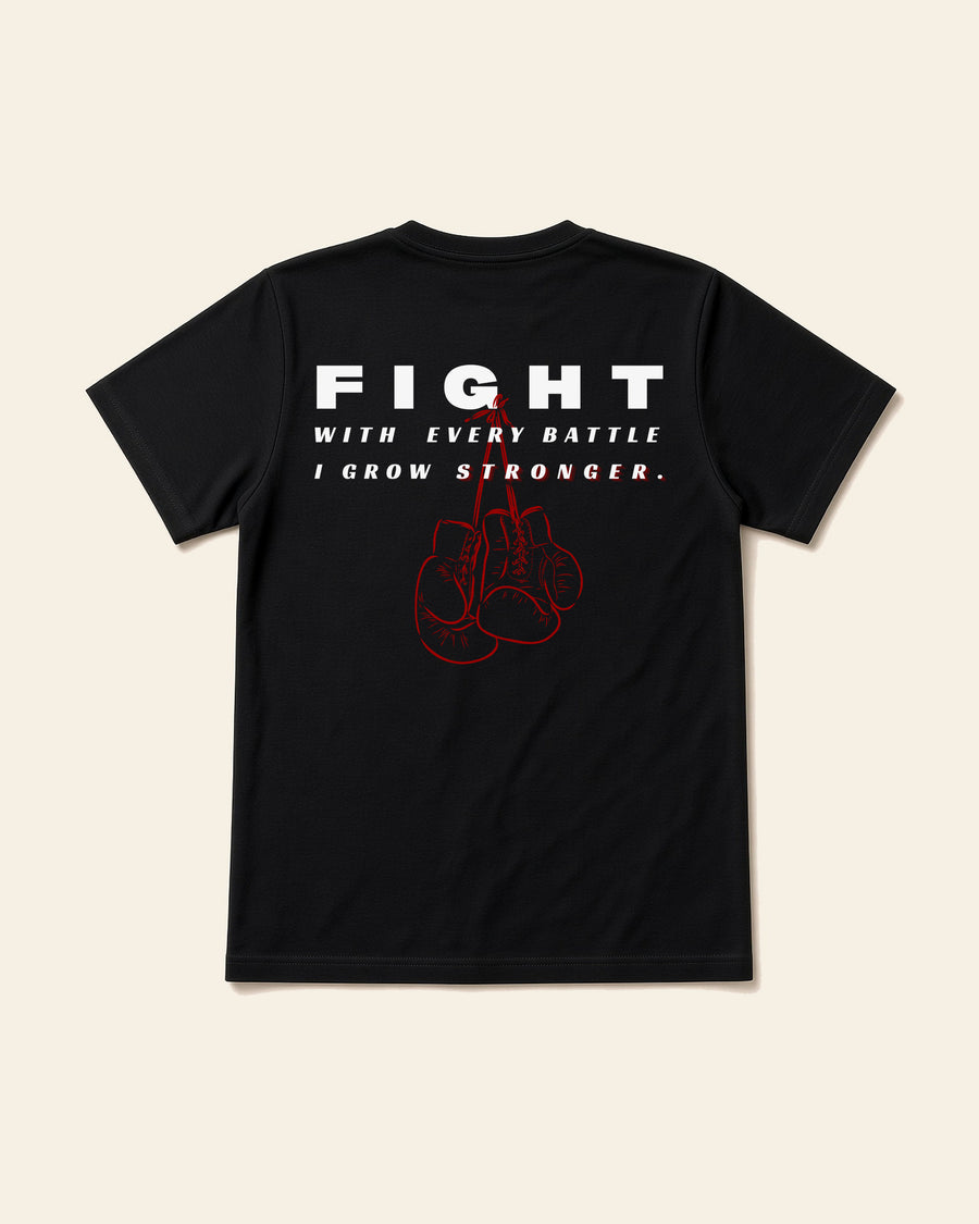 Fight - Adult Organic Bamboo Tee, black, back