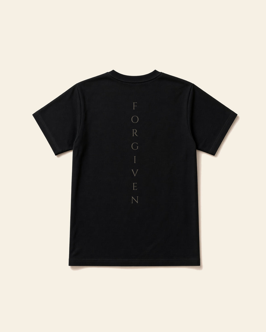 Forgiven - Adult Everyday Cotton Tee, black, back