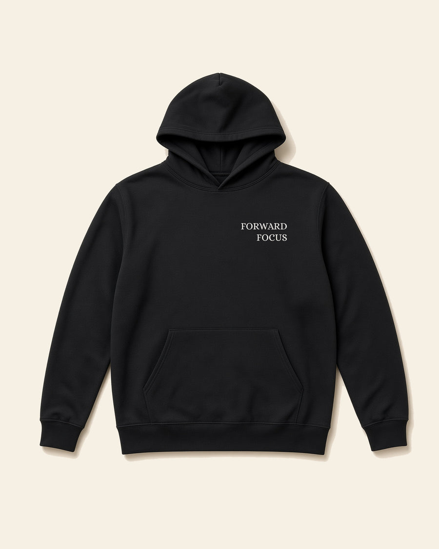 Forward Focus - Adult Fleece Hoodie, black, front