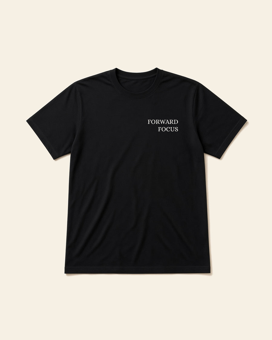 Forward Focus - Adult Organic Bamboo Tee, black, front