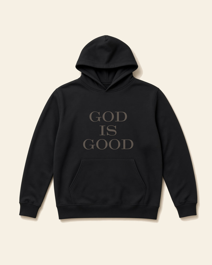 God Is Good All The Time - Adult Fleece Hoodie, black, front