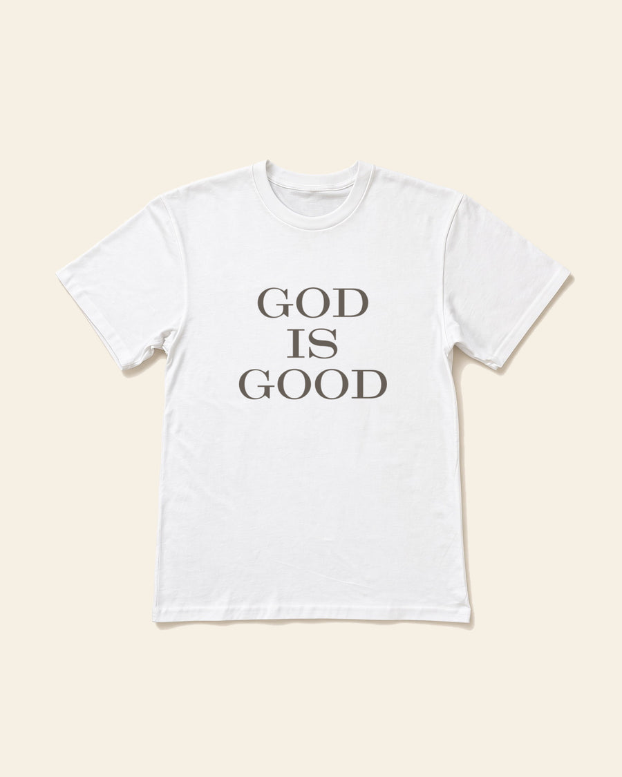 God Is Good All The Time - Adult Everyday Cotton Tee, white, front