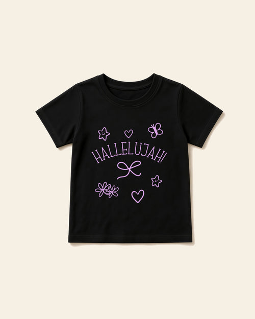 Hallelujah - Toddler Organic Cotton Tee, black, front