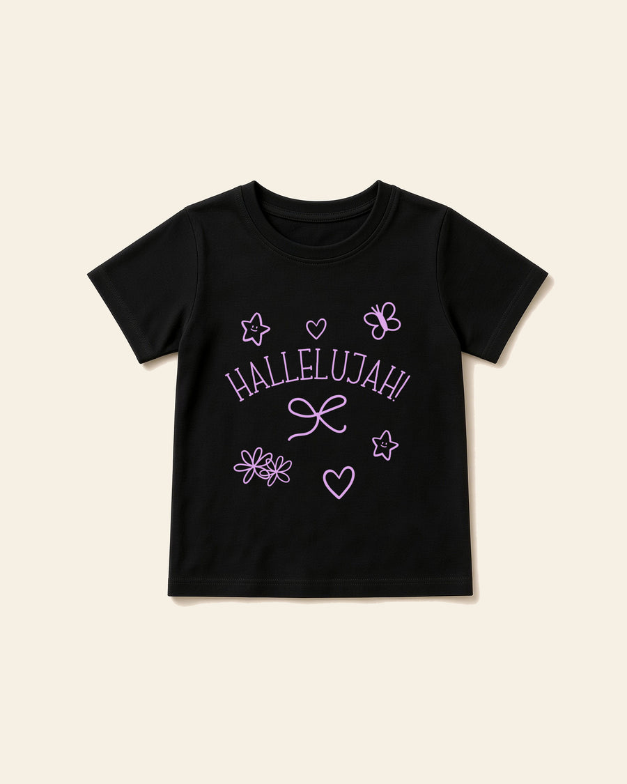 Hallelujah - Toddler Organic Cotton Tee, black, front