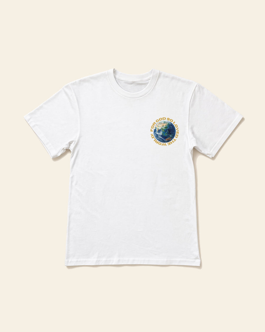 John 3:16 - Adult Everyday Cotton Tee, white, front