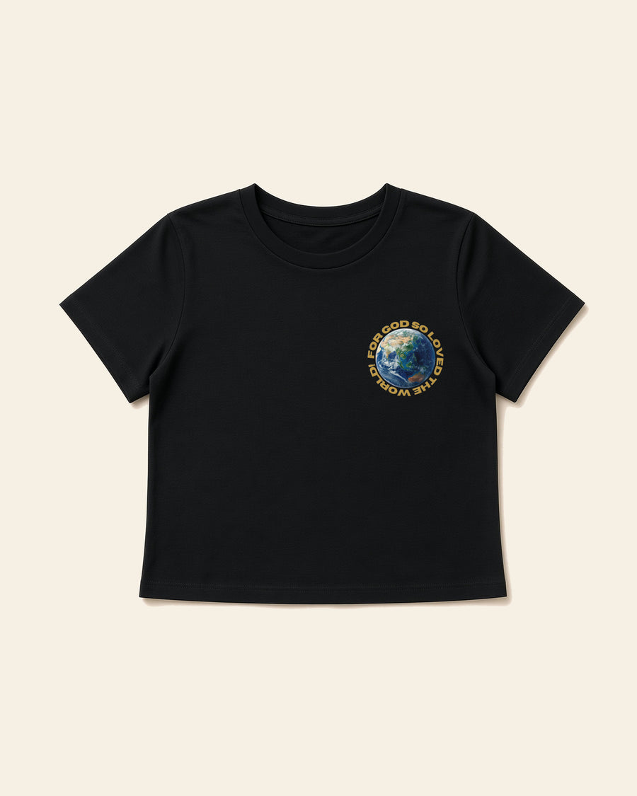 John 3:16 - Women's Modern Fit Tee, black, front