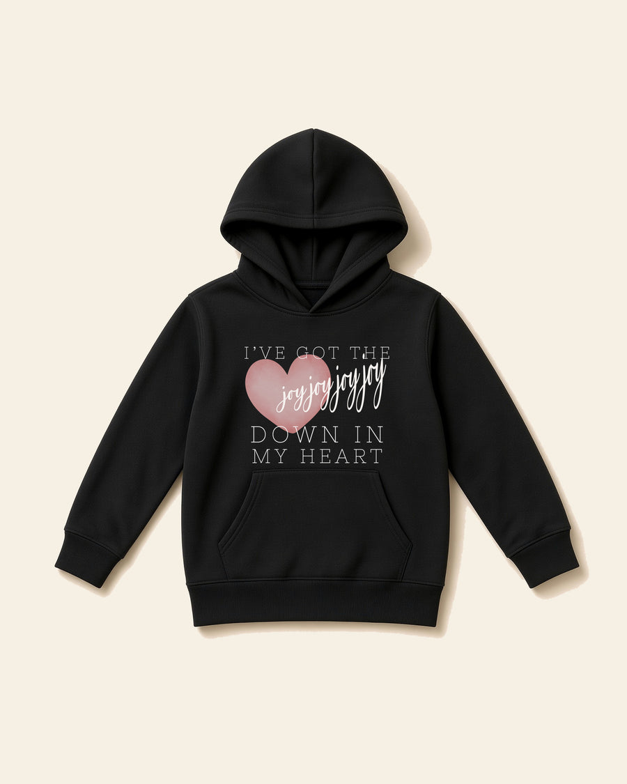 Joy Joy Joy - Toddler Fleece Hoodie, black, front