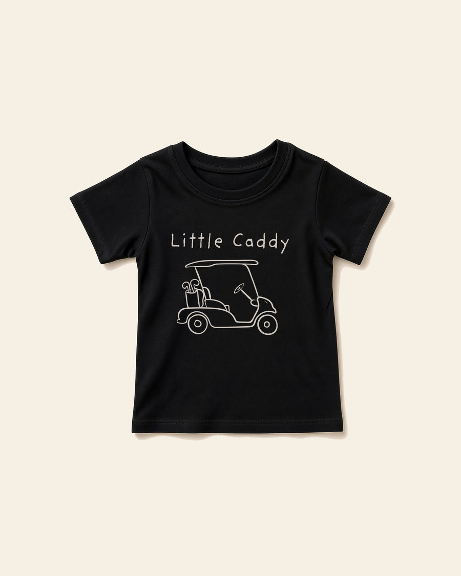 Little Caddy - Baby Organic Cotton Tee, black, front