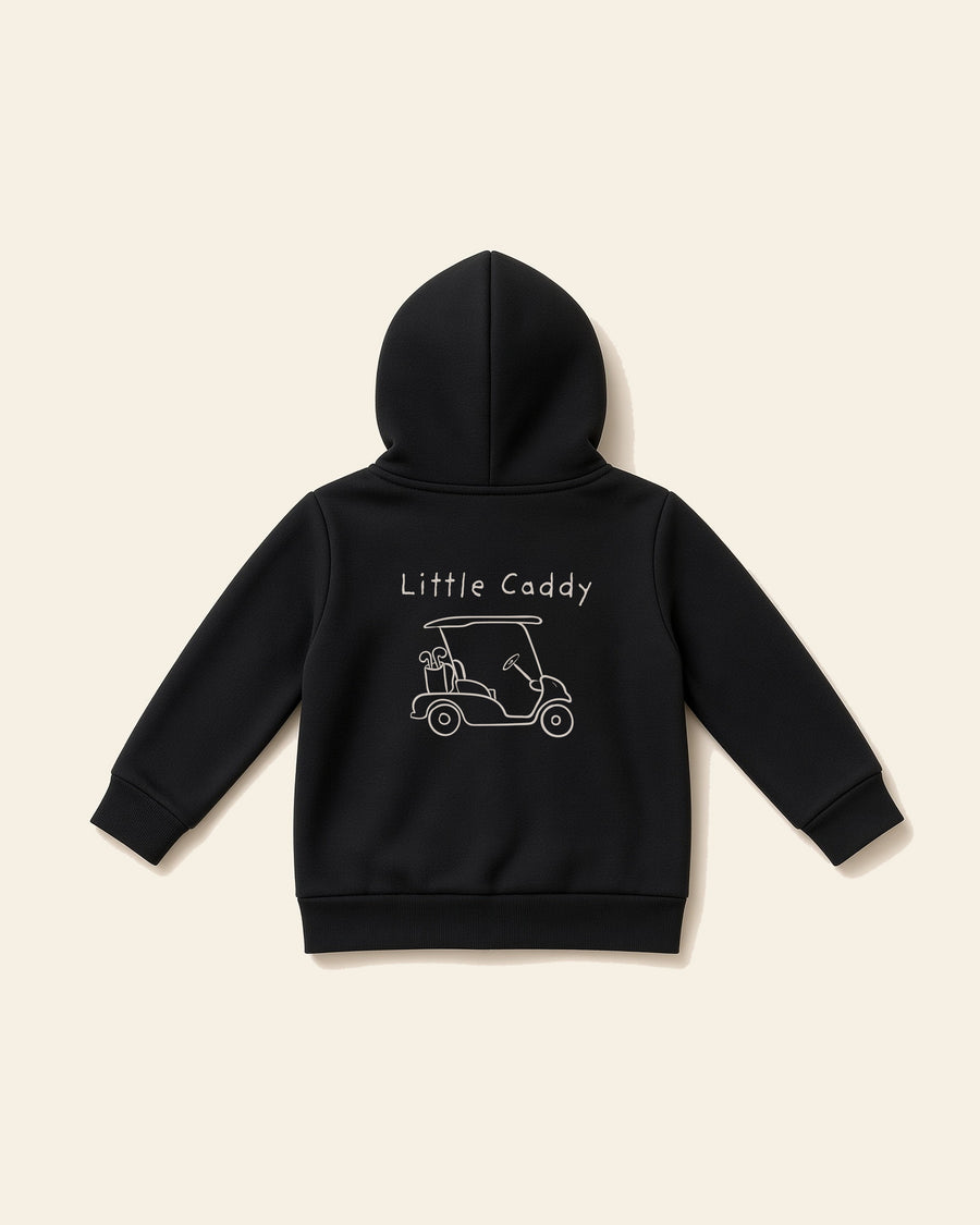 Little Caddy - Baby Fleece Zip Hoodie, black, back