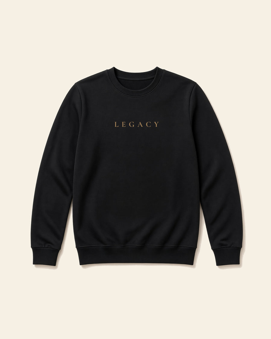 Legacy - Adult Fleece Crewneck, black, front