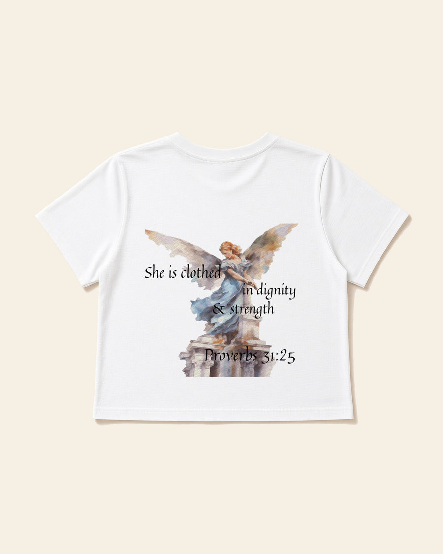 Proverbs Angel Black - Women's Modern Fit Tee, white, back