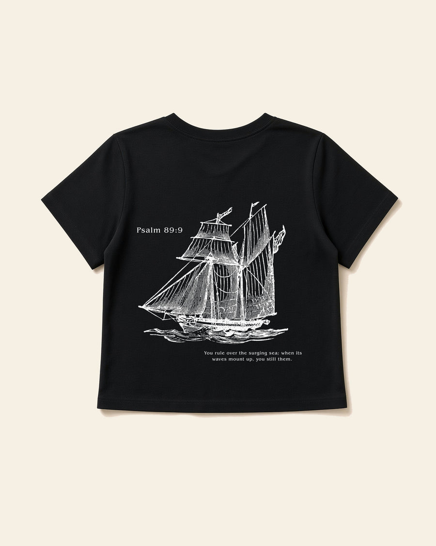 Psalm Boat - Women's Modern Fit Tee, black, back