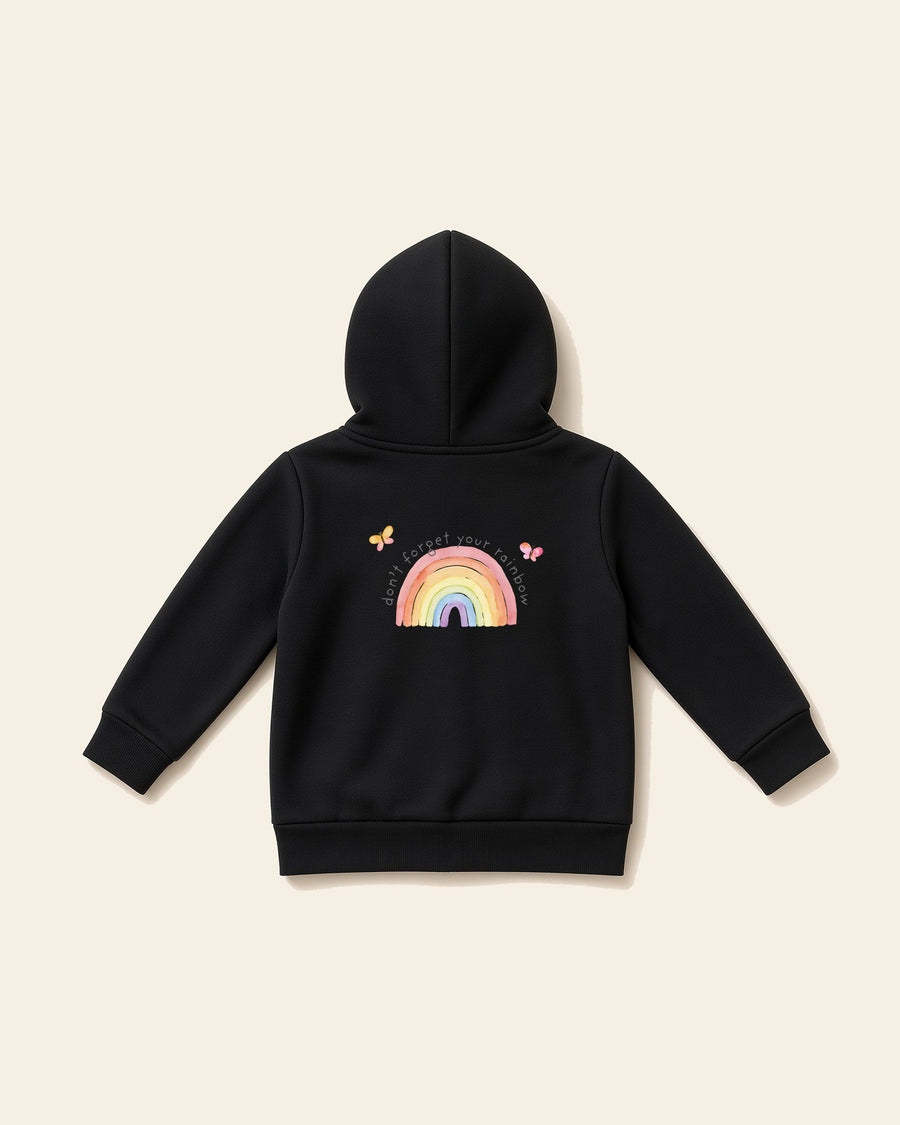 The Rainbow - Baby Fleece Zip Hoodie, black, back