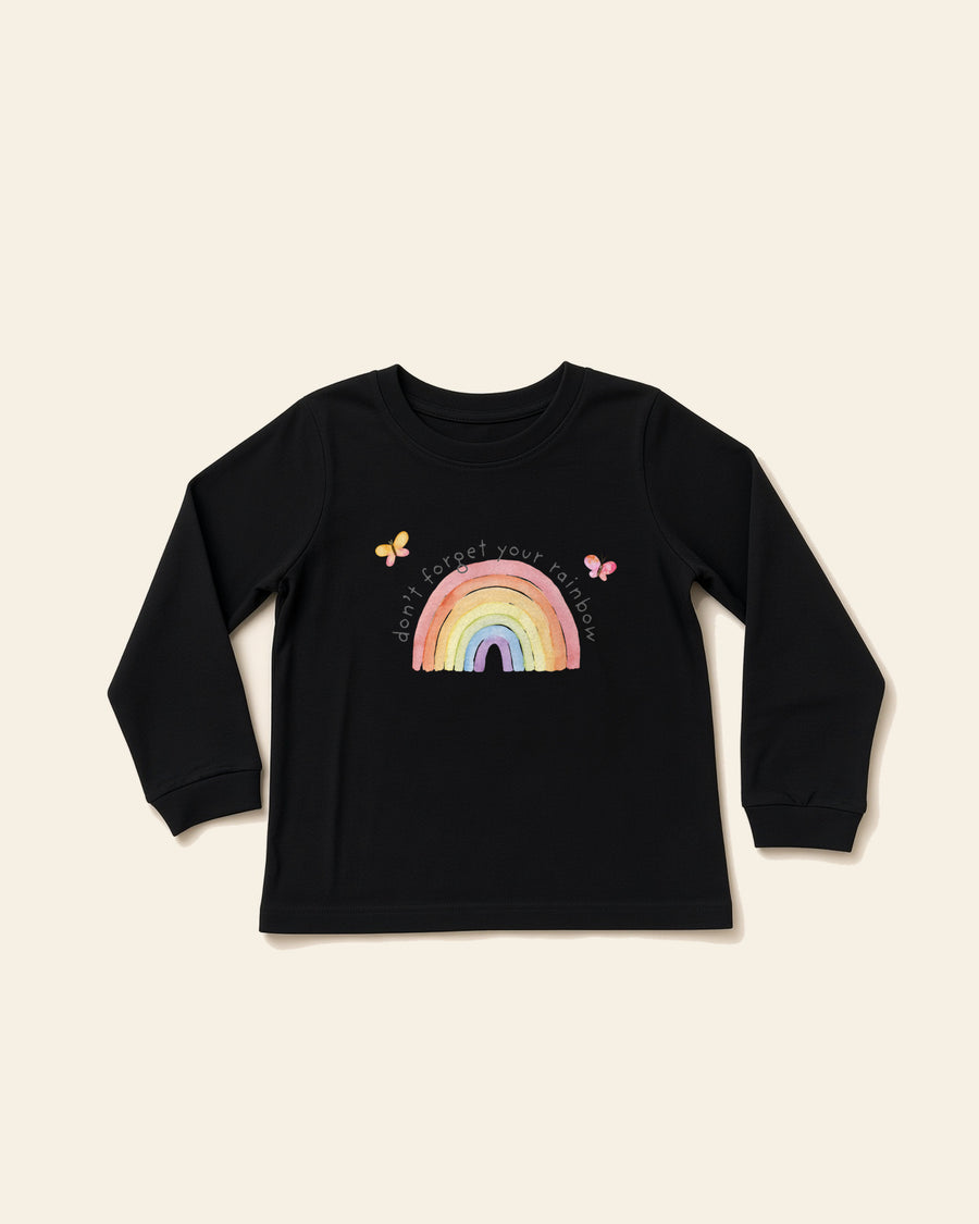 The Rainbow - Youth Long Sleeve Tee, black, front