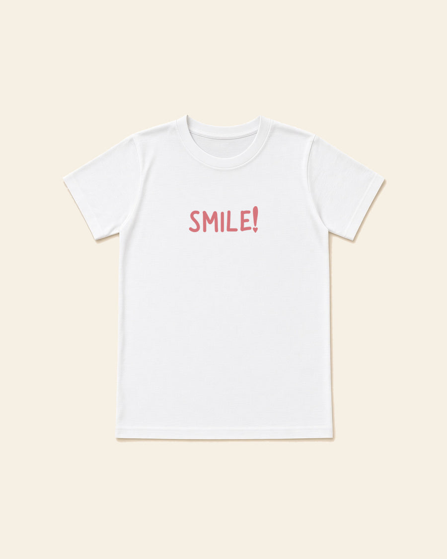 Smile - Youth Classic Cotton Tee, white, front