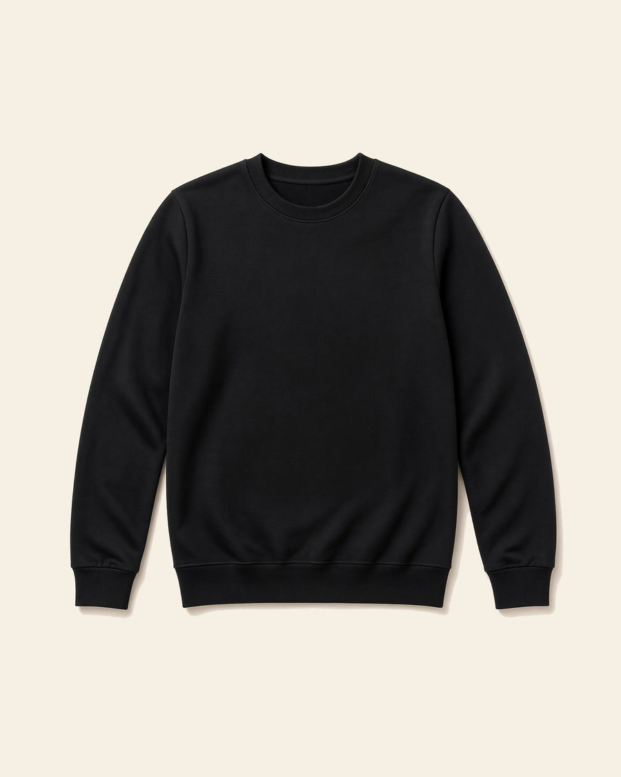 The Noble - Adult Fleece Crewneck, black, front