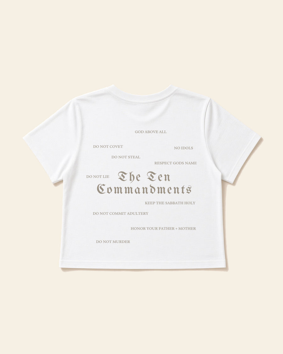 Ten Commandments - Women's Modern Fit Tee, white, back