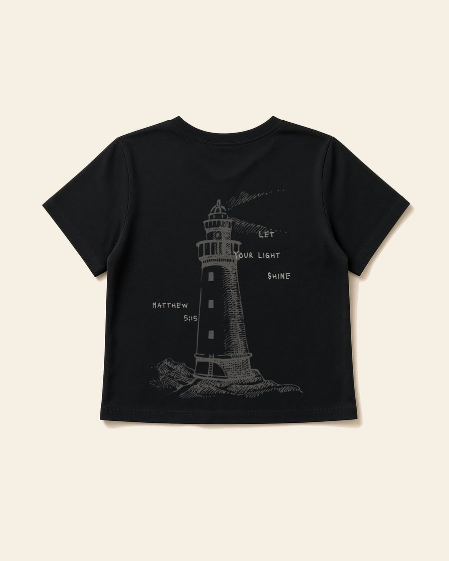 The Lighthouse - Women's Modern Fit Tee, black, back