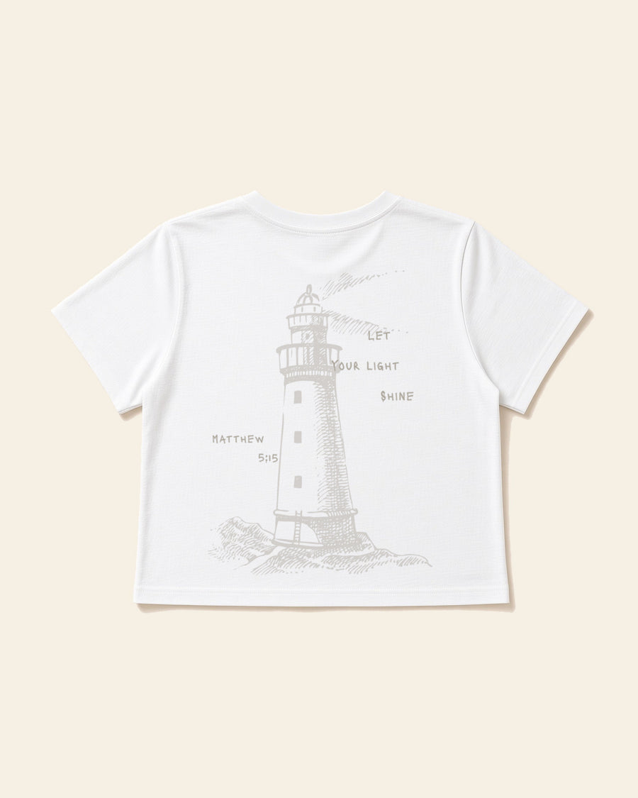 The Lighthouse - Women's Modern Fit Tee, white, back