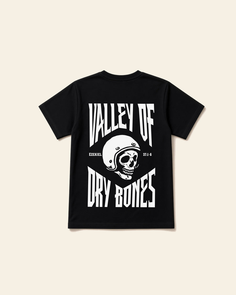 Valley of Dry Bones - Adult Heavyweight Cotton Tee, black, back