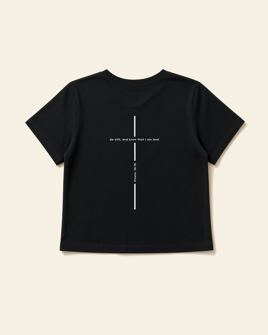 Psalm Cross - Women's Modern Fit Tee, black, back