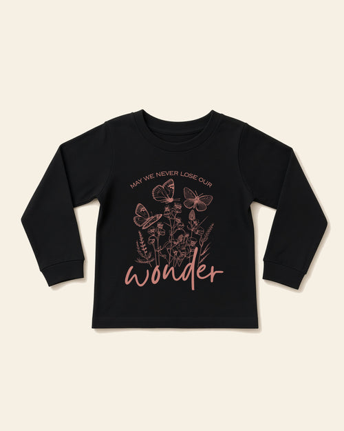 Wonder - Toddler Long Sleeve Tee, black, front