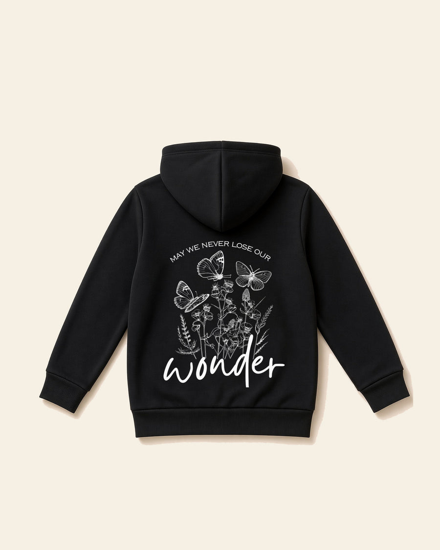Wonder - Youth Fleece Hoodie, black, back