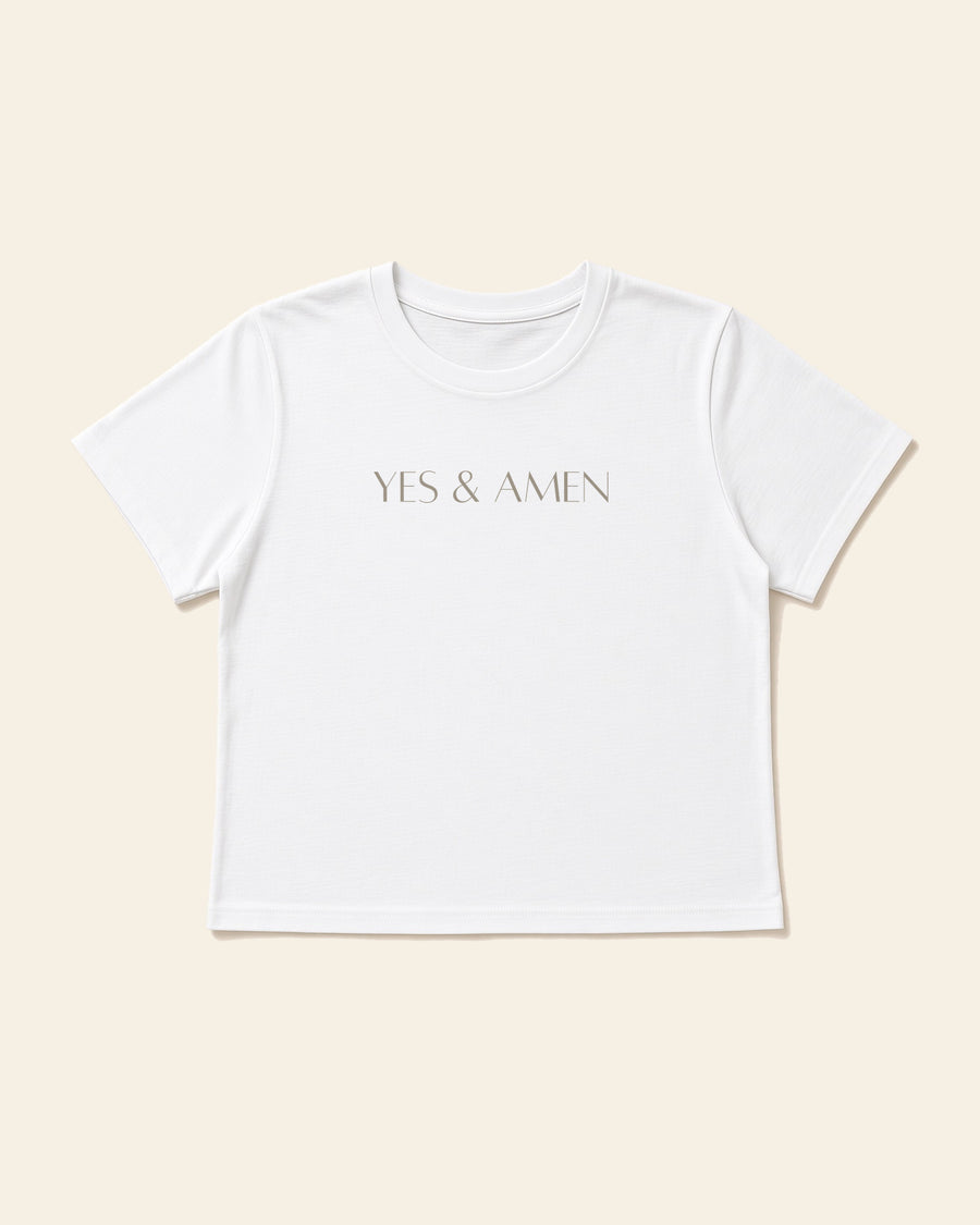 Yes & Amen - Women's Modern Fit Tee, white, front