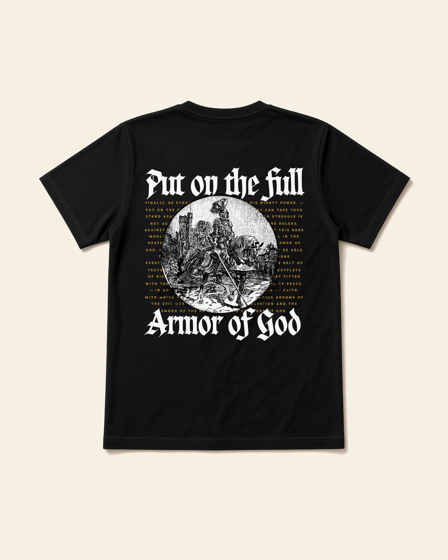 Armor of God - Adult Organic Bamboo Tee, black, back