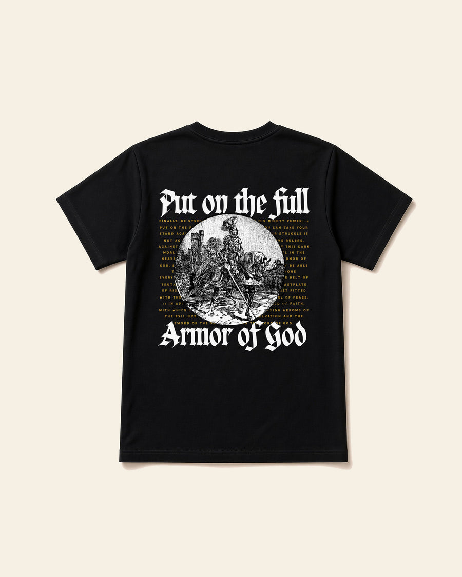 Armor of God - Adult Everyday Cotton Tee, black, back