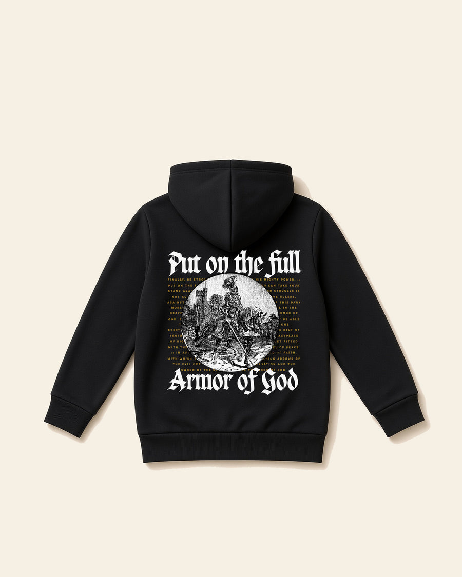 Armor of God - Toddler Fleece Hoodie, black, back