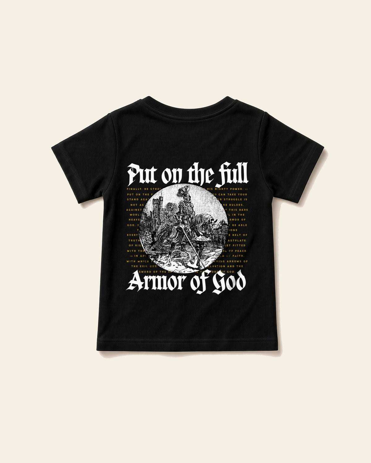 Armor of God - Toddler Organic Cotton Tee, black, back