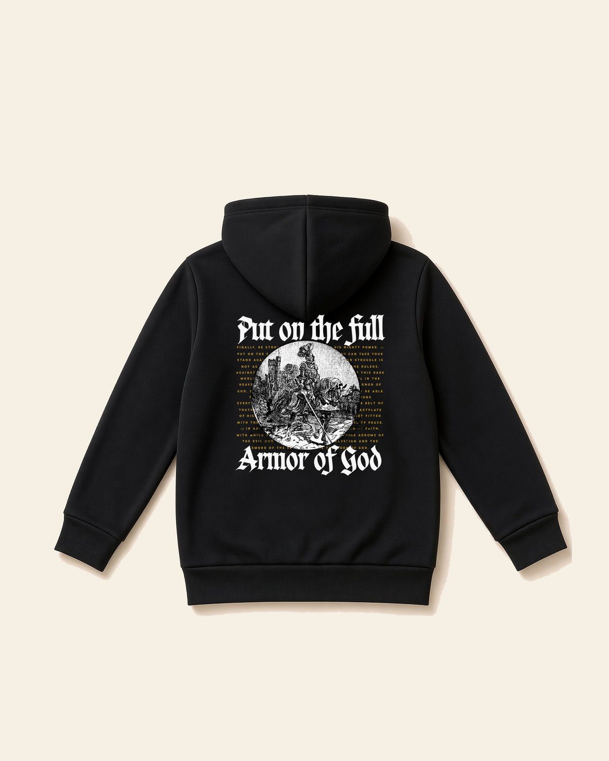 Armor of God - Youth Fleece Hoodie, black, back