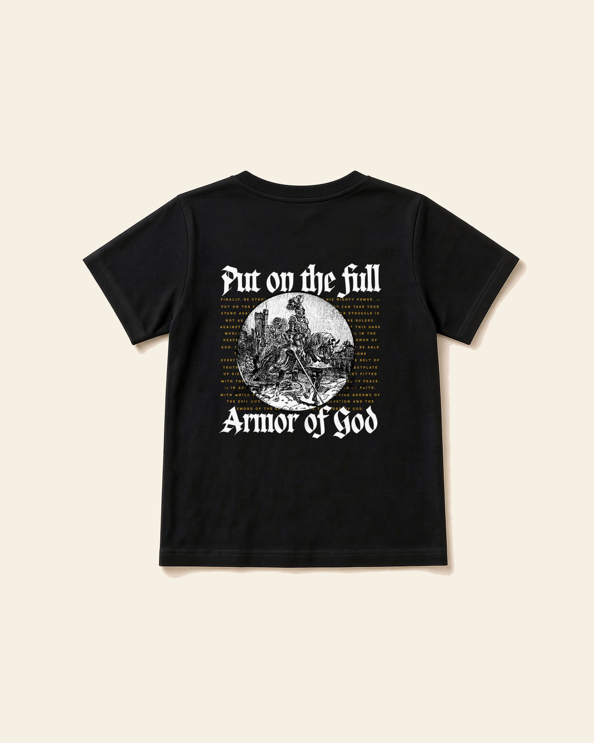 Armor of God - Youth Everyday Cotton Tee, black, back