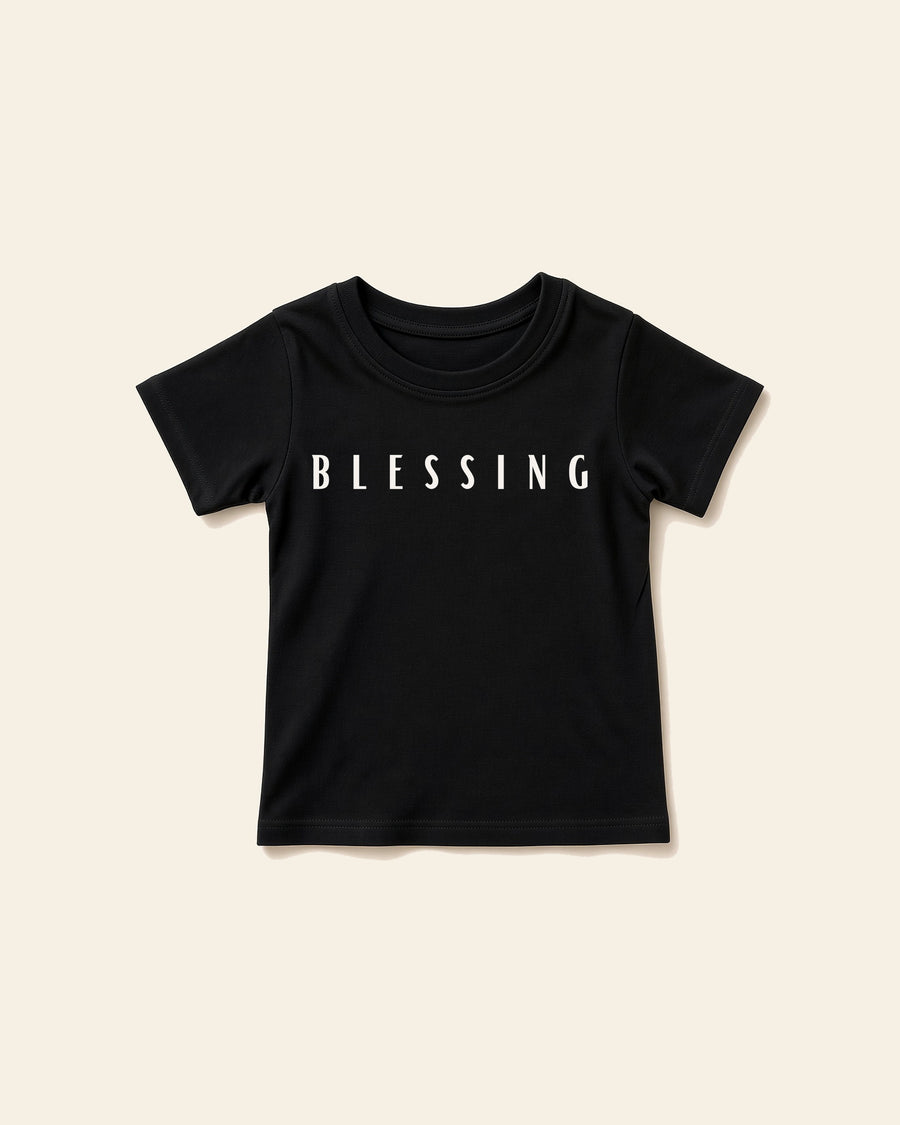 Blessings - Baby Organic Cotton Tee, black, front