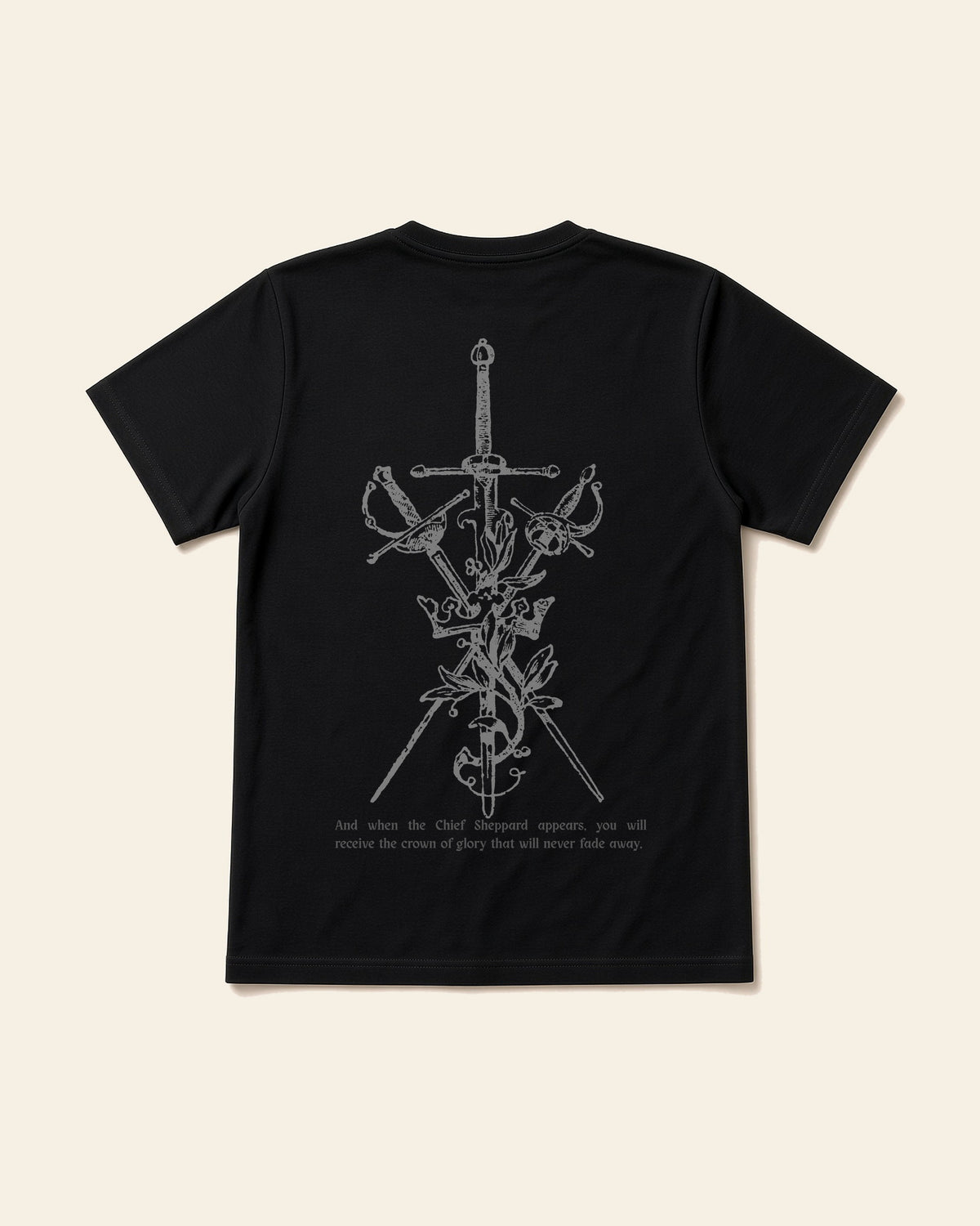 Crown of Glory - Adult Organic Bamboo Tee, black, back
