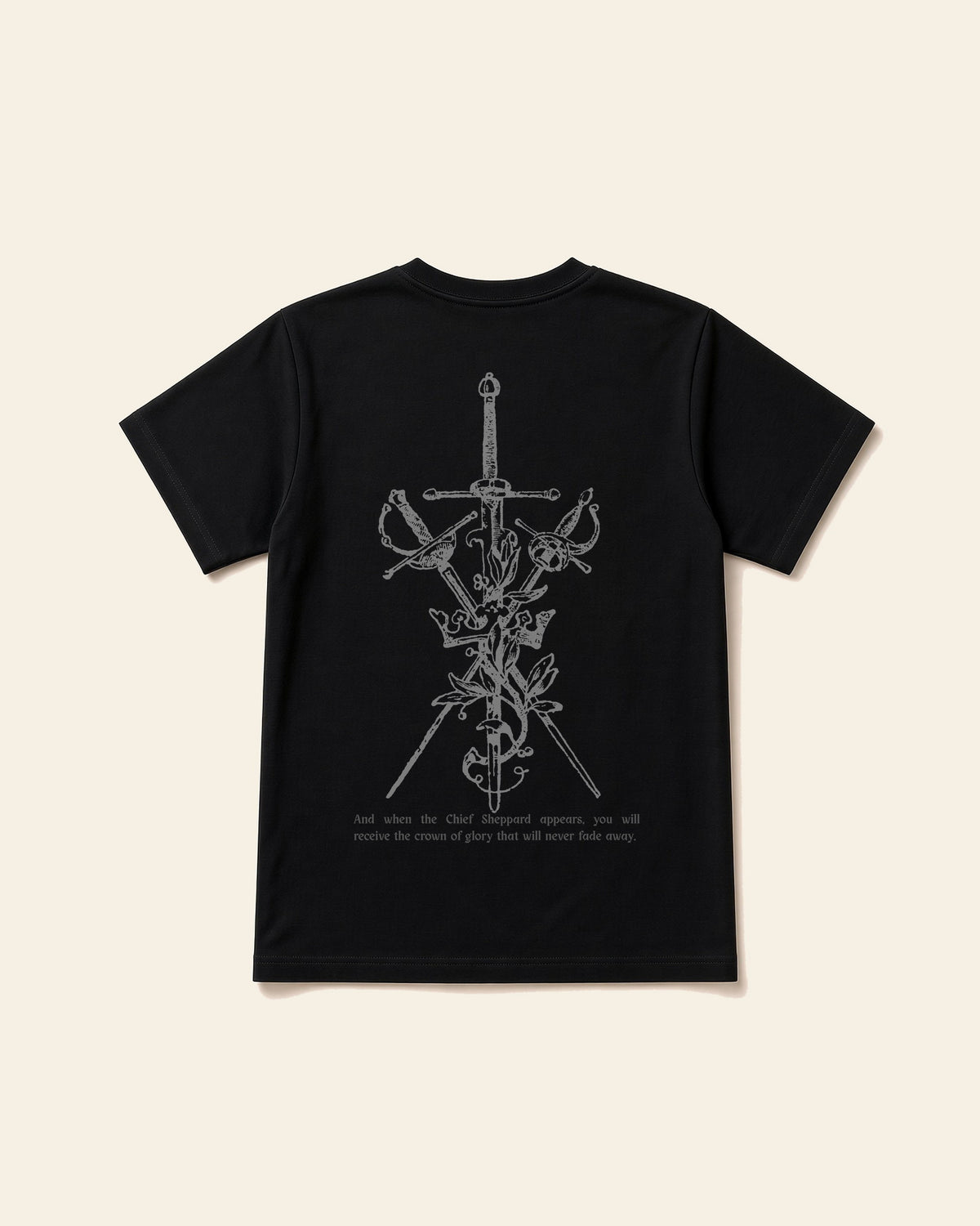 Crown of Glory - Adult Everyday Cotton Tee, black, back