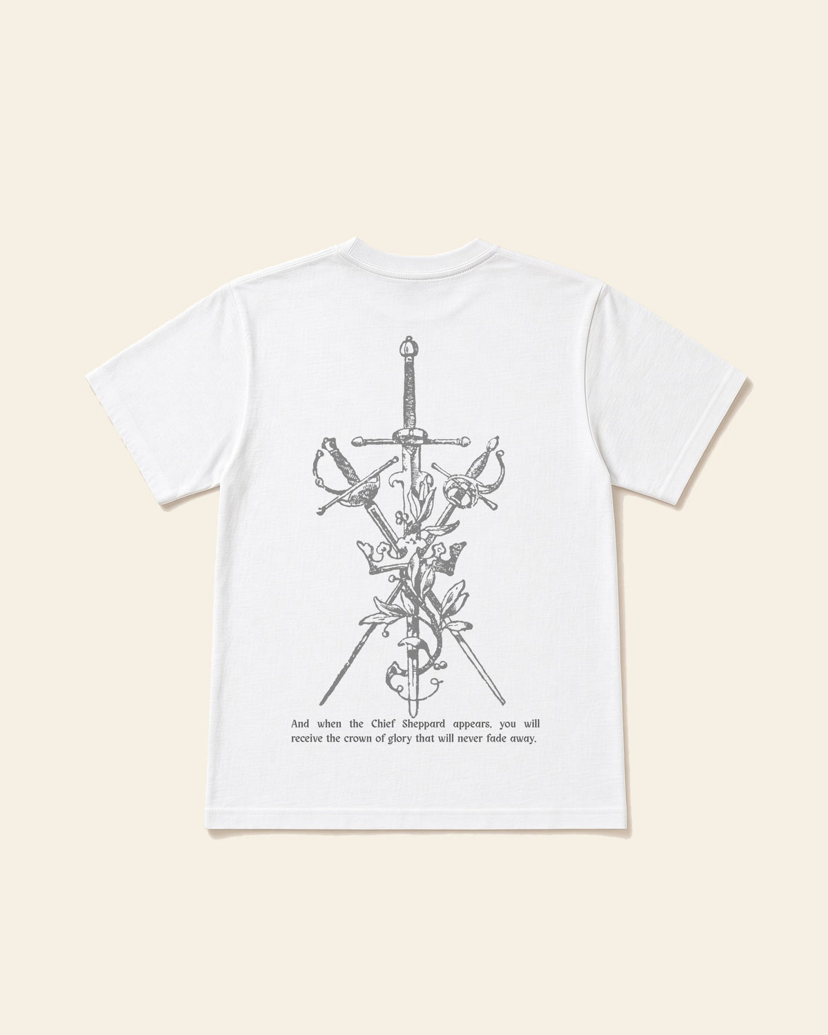 Crown of Glory - Adult Everyday Cotton Tee, white, back