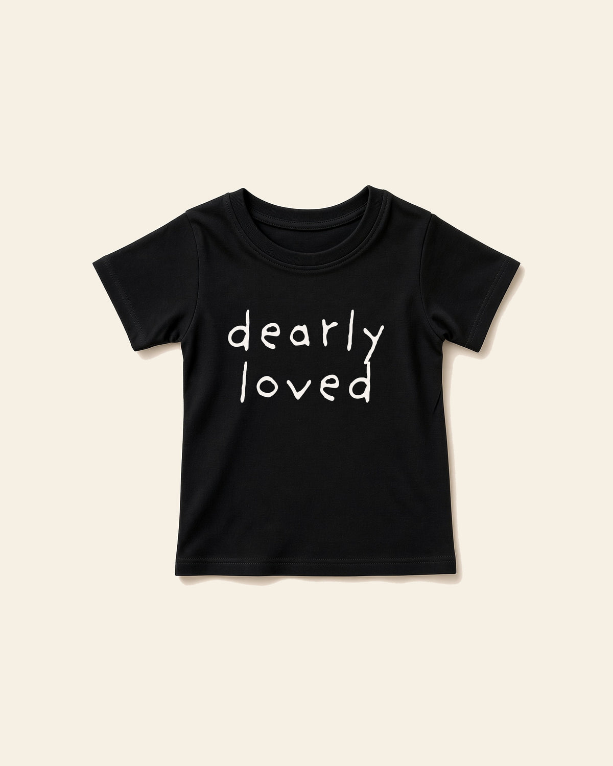 Dearly Loved - Baby Organic Cotton Tee, black, front