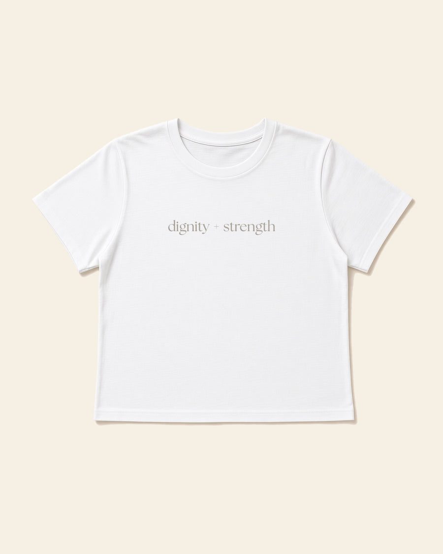 Dignity and Strength - Women's Modern Fit Tee, white, front