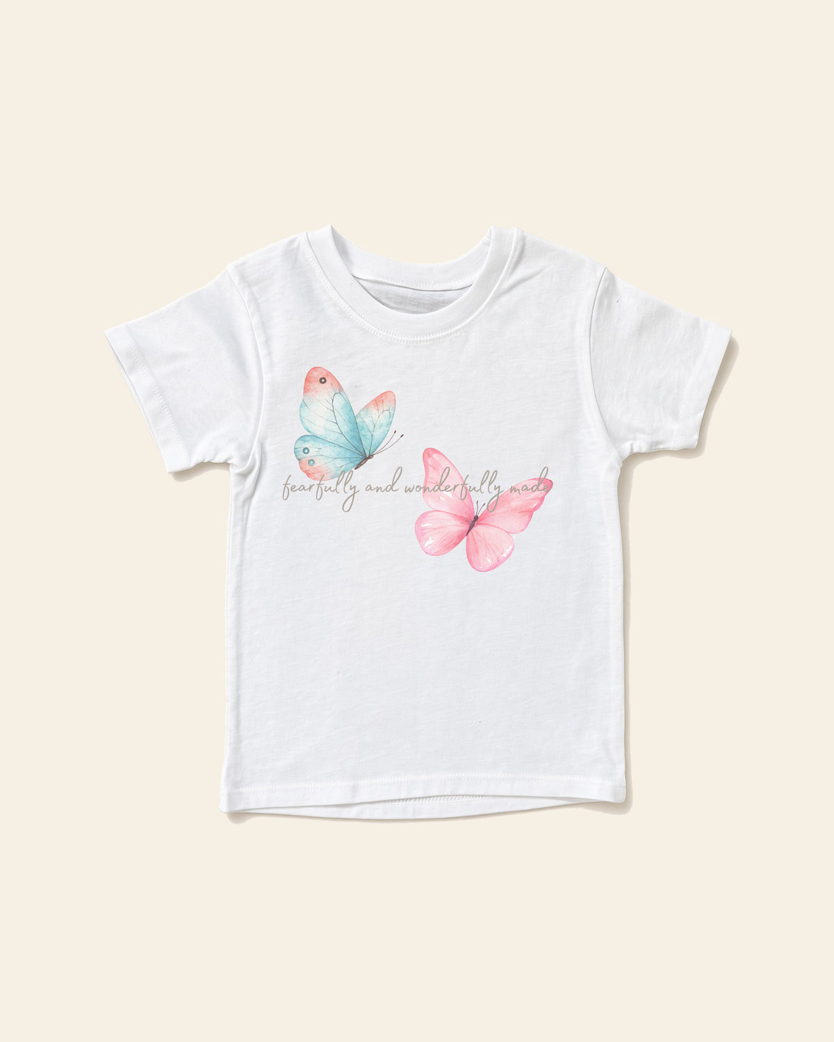 Fearfully Made Butterfly - Baby Organic Cotton Tee, white, front