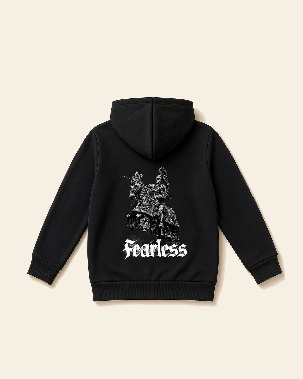 Fearless - Youth Fleece Hoodie, black, back