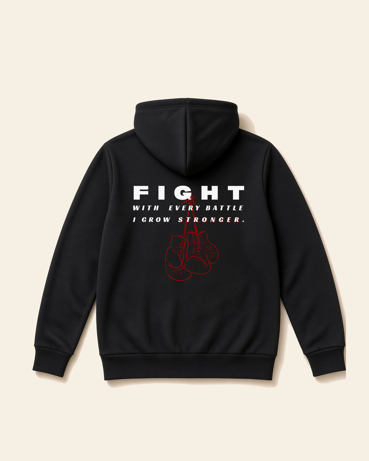 Fight - Adult Heavyweight Fleece Hoodie, black, back